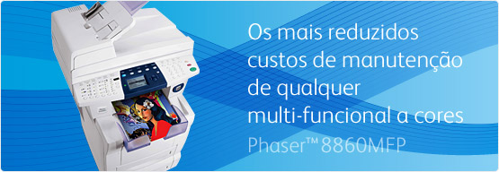 Os mais reduzidos Custos de Manuten��o de qualquer Multi-funcional a cores Phaser 8860MFP
